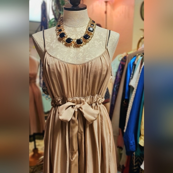 Beautiful Champagne Silk Banana Republic Dress size 10 - Picture 3 of 8
